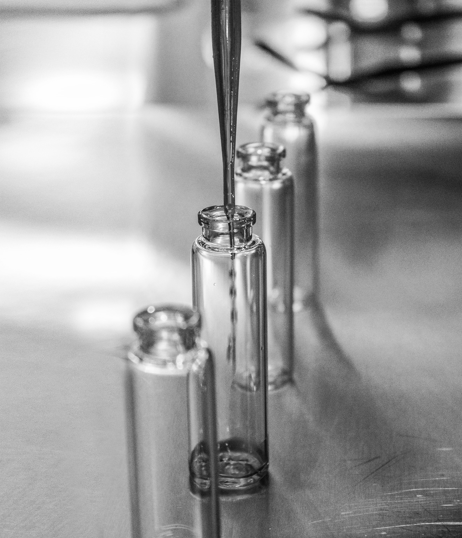 Glass Vials on Counter